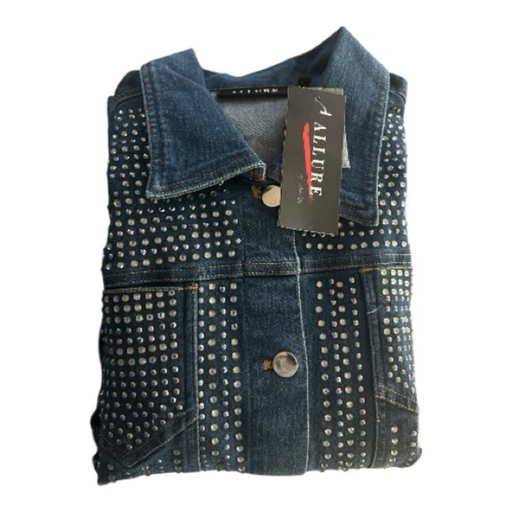 Allure Blue Studded Jean Jacket - Picture 5 of 6